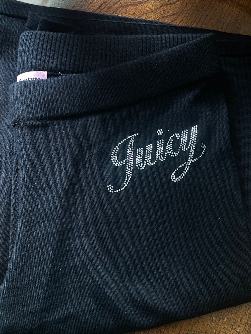 Black rhinestone Juicy Couture flare leggings